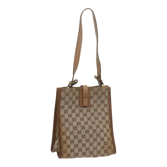 GUCCI GG Canvas Shoulder Bag Beige - Picture 1 of 12